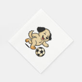 Hondje speelt voetbal servet (Hoek)