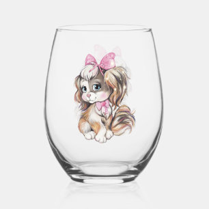 Hondje Steelglas voor Wijn Wijnglas Zonder Voet