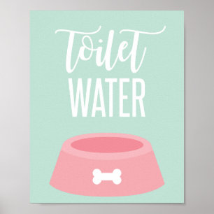 Hondje verjaardagsfeest bord toiletwater poster