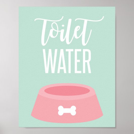 Hondje verjaardagsfeest bord toiletwater poster (Voorkant)
