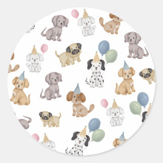 Hondje Verjaardagsfeest Stickers