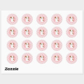 Hondje verjaardagsfeestje sticker mint en roze (Vel)