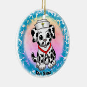 Hondje Verpleegster Keramisch Ornament (Rechts)