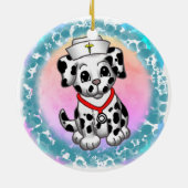 Hondje Verpleegster Keramisch Ornament (Achterkant)