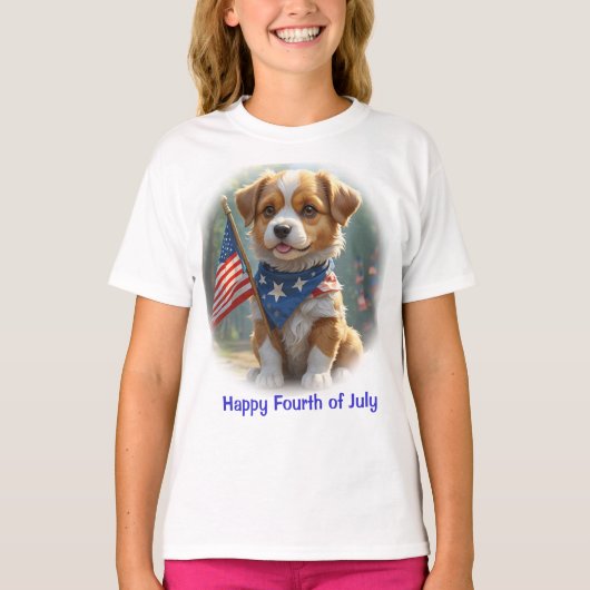 Hondje Vier Juli T-shirt (Voorkant)