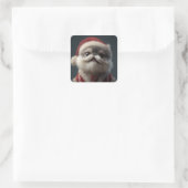 hondje vierkante sticker (Tas)