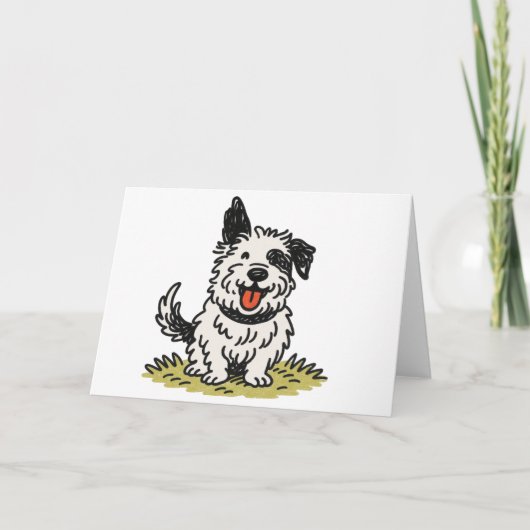 Hondje wenskaart bedankkaart (Voorkant)