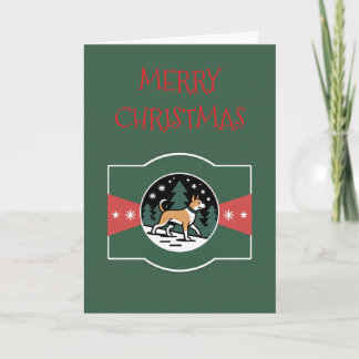 Hondje Winter Wonderland Kerstkaart Kaart