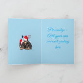 Hondje Witte Kerstmis Met Kerstman slee </br>WitKe Feestdagen Kaart (Binnen)