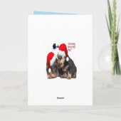 Hondje Witte Kerstmis Met Kerstman slee Feestdagen Kaart (Achterkant)