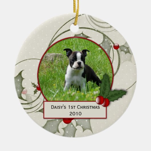 Hondje's 1e Kerstmis Ornament (Voorkant)