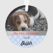Hondje's Eerste Kerst Foto Ornament (achterkant)