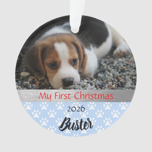 Hondje's Eerste Kerst Foto Ornament (voorkant)