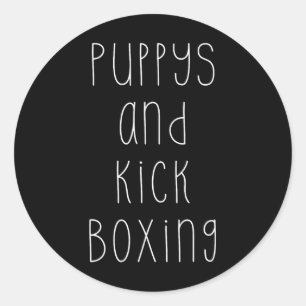 Hondjes En Kickboksen Grappige Hobby  Ronde Sticker