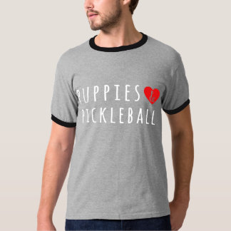 Hondjes En Pickelball Schattig Pickelball Mannen V T-shirt