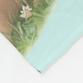 Hondjes en Vlinders op Blauw Fleece Deken (Hoek)