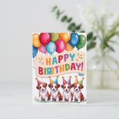 Hondjes Gefeliciteerd met je verjaardag Briefkaart (Staand voorkant)