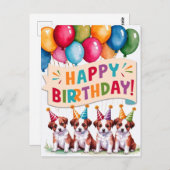 Hondjes Gefeliciteerd met je verjaardag Briefkaart (Voorkant / Achterkant)