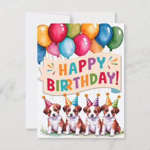Hondjes Gefeliciteerd met je verjaardag Briefkaart