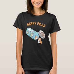 Hondjes Gelukkige Pillen Schattige Corgi Geluk Hon T-shirt