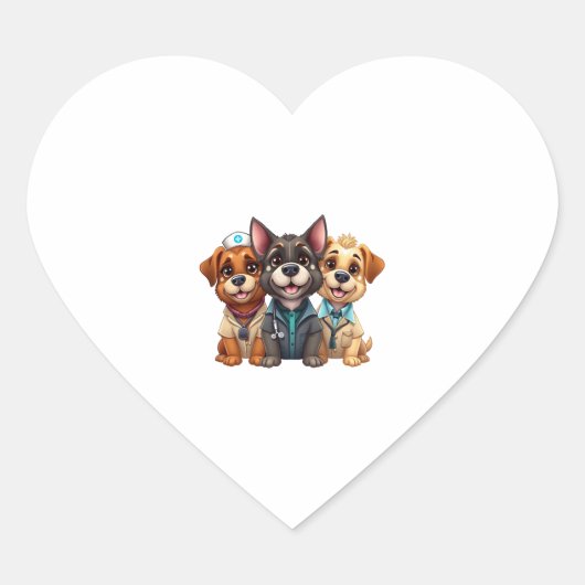 Hondjes Hart Sticker (Voorkant)