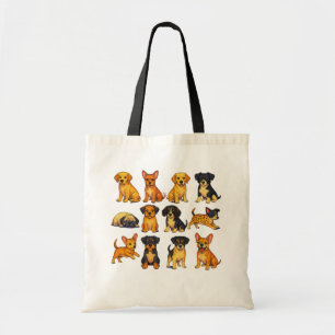 Hondjes in verschillende poses tote bag