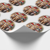 Hondjes inpakpapier Kerstmis (Hoek)