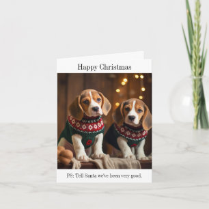 Hondjes Kerstkaart Gelukkig Kerstfeest Kaart