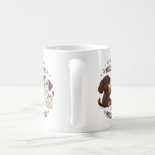 hondjes melk tijd koffiemok (Handvat)