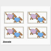 Hondjes Nepzegel Rechthoekige Sticker (Vel)
