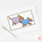Hondjes Nepzegel Rechthoekige Sticker (Envelop)