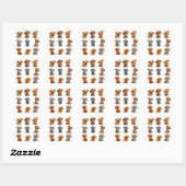 Hondjes  vierkante sticker (Vel)