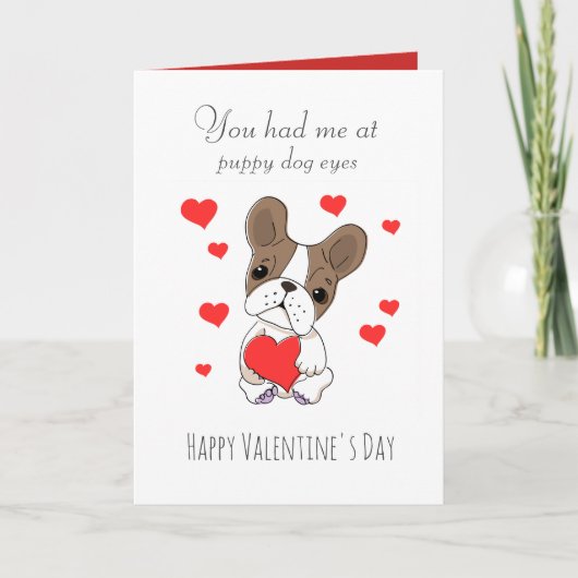 Hondjeshondogen Cute Valentijnsdag Kaart (Voorkant)