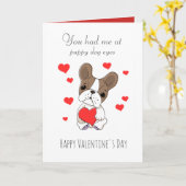 Hondjeshondogen Cute Valentijnsdag Kaart (Gele Bloem)