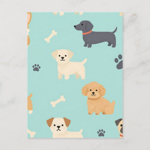 Hondjespatroon met puppy's briefkaart