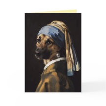 Hondkaart met Duitse herder met een parel in haar