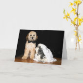 Honds bruid en bruidegom kaart (Gele Bloem)