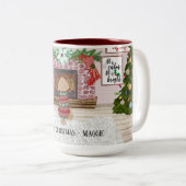 Hond's eerste kerst aanpassen tweekleurige koffiemok (Voorkant rechts)