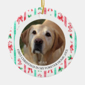 Hond's Eerste Kerstmis in Forever Home 2 Foto Keramisch Ornament (Voorkant)