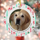Hond's Eerste Kerstmis in Forever Home 2 Foto Keramisch Ornament