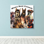HOND'S MANS BESTE VRIEND stretched canvas Print (Insitu (Houten vloer))