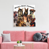 HOND'S MANS BESTE VRIEND stretched canvas Print (Insitu (Woonkamer))