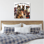 HOND'S MANS BESTE VRIEND stretched canvas Print (Insitu (Slaapkamer))