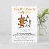 Hondsdag Paw-ty Uitnodiging – Knuffige Puppy Feest (Staand voorkant)