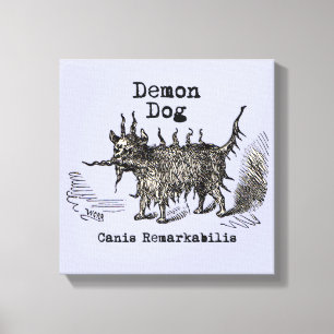 Hondsdemon Vintage Grappig Schattig Canvas Afdruk