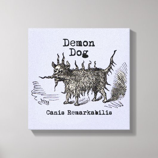 Hondsdemon Vintage Grappig Schattig Canvas Afdruk (Voorkant)