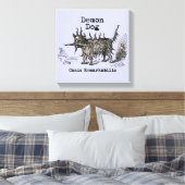 Hondsdemon Vintage Grappig Schattig Canvas Afdruk (Insitu (Slaapkamer))