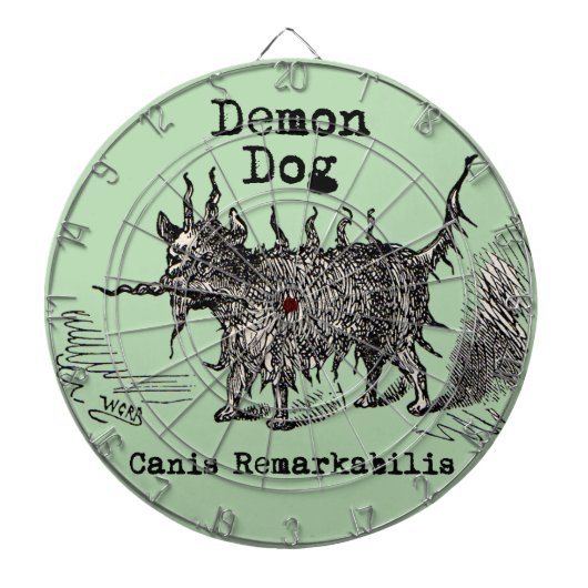 Hondsdemon Vintage Grappig Schattig Dartbord (Voorkant)