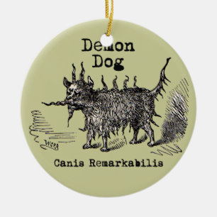 Hondsdemon Vintage Grappig Schattig Keramisch Ornament