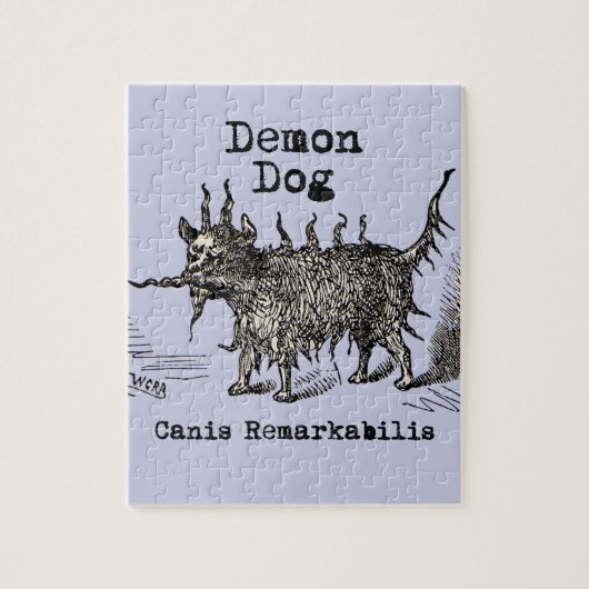Hondsdemon Vintage Grappig Schattig Legpuzzel (Verticaal)